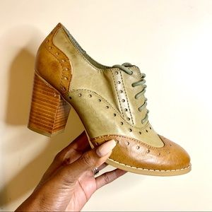 Restricted Olive & Tan Oxfords